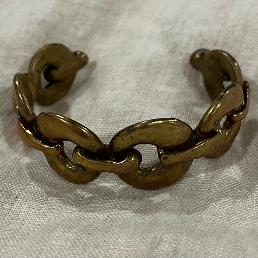 Vintage Chain-Link Cuff Bracelet - Women's Jewelry